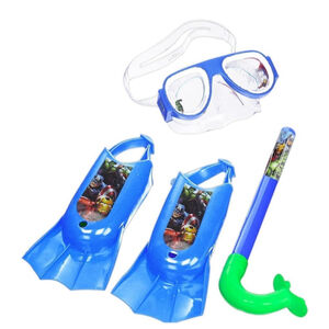 Boys Marvel Avengers Swim Set Mask Snorkel Flippers Blue One Size
